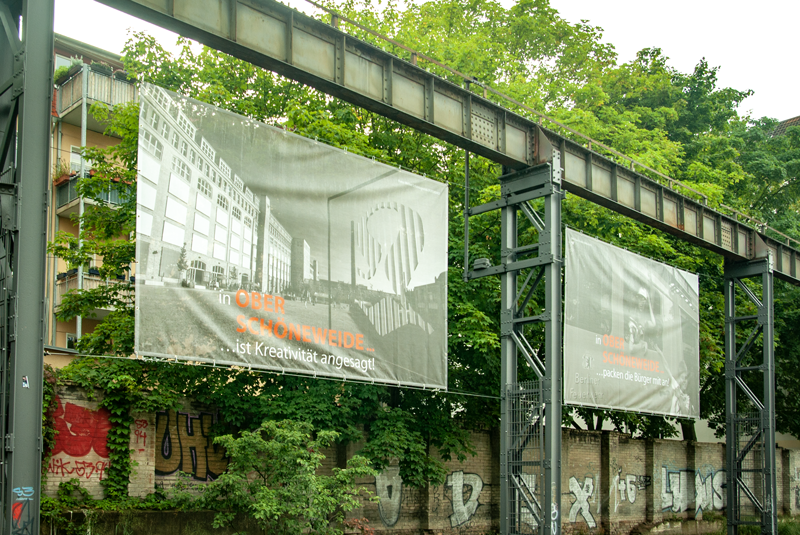 Outdoor Ausstellung in Oberschöneweide zum Sanierungsgebiet 1995-2010