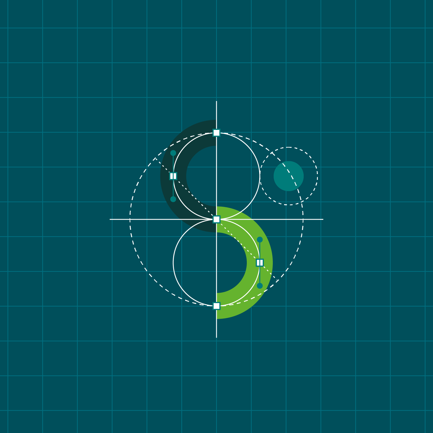 Logo-Redesign: Bildzeichen mit Konstruktionslinien und Gestaltungsraster