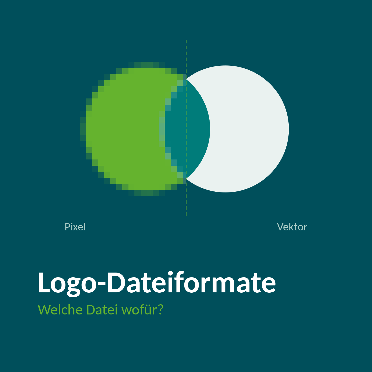 Logo-Dateiformate: Vergleich von Pixeldatei und Vektordatei bei starker Vergrößerung